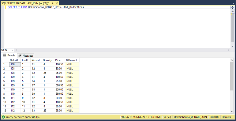 SQL Server UPDATE JOIN